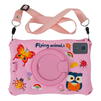 For Lenovo Tab M11 TB330FU / 331FC / Xiaoxin Pad 11 2024 Case with Shoulder Strap Kickstand Cartoon Silicone Cover