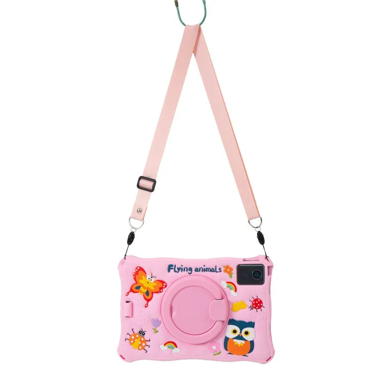 For Lenovo Tab M11 TB330FU / 331FC / Xiaoxin Pad 11 2024 Case with Shoulder Strap Kickstand Cartoon Silicone Cover
