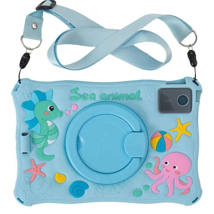 For Lenovo Tab M11 TB330FU / 331FC / Xiaoxin Pad 11 2024 Case with Shoulder Strap Kickstand Cartoon Silicone Cover
