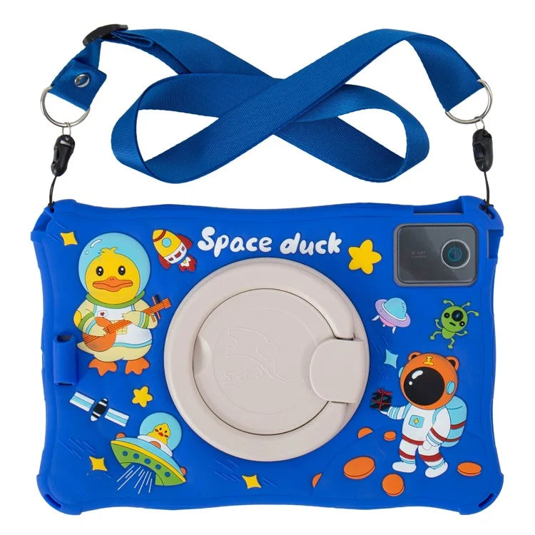For Lenovo Tab M11 TB330FU / 331FC / Xiaoxin Pad 11 2024 Case with Shoulder Strap Kickstand Cartoon Silicone Cover