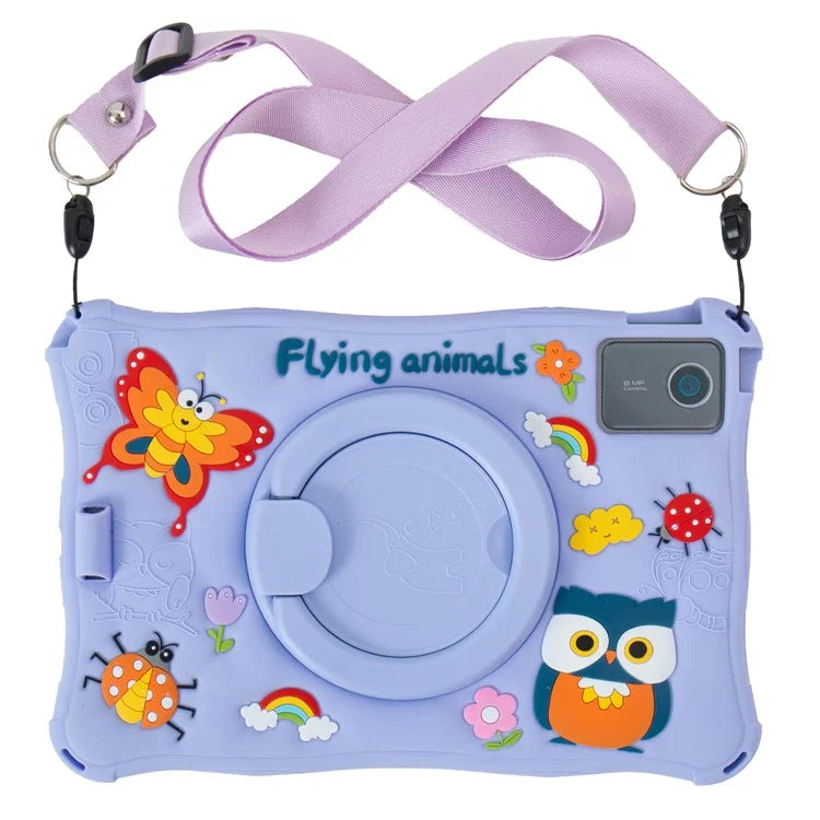 For Lenovo Tab M11 TB330FU / 331FC / Xiaoxin Pad 11 2024 Case with Shoulder Strap Kickstand Cartoon Silicone Cover