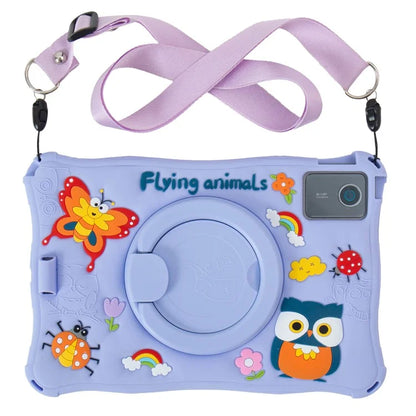 For Lenovo Tab M11 TB330FU / 331FC / Xiaoxin Pad 11 2024 Case with Shoulder Strap Kickstand Cartoon Silicone Cover
