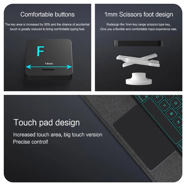 For Huawei MatePad Pro 12.2 (2024) Leather Case + Bluetooth Keyboard with Backlight Trackpad