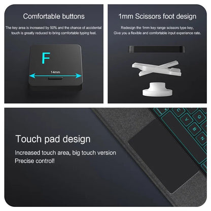 For Huawei MatePad Pro 12.2 (2024) Leather Case + Bluetooth Keyboard with Backlight Trackpad