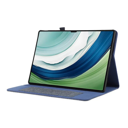 For Huawei MatePad Pro 12.2 (2024) Leather Case Card Holder Cloth Texture Tablet Stand Cover
