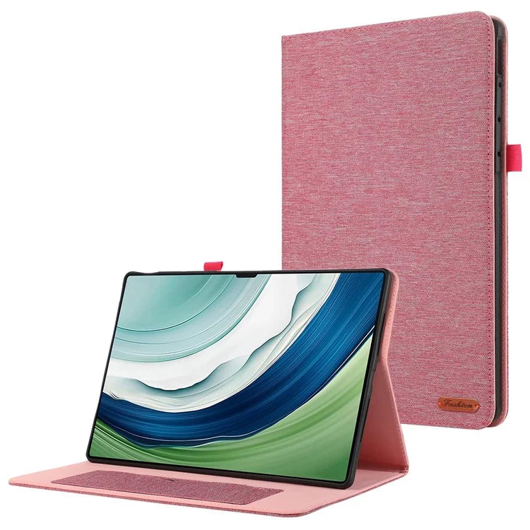 For Huawei MatePad Pro 12.2 (2024) Leather Case Card Holder Cloth Texture Tablet Stand Cover