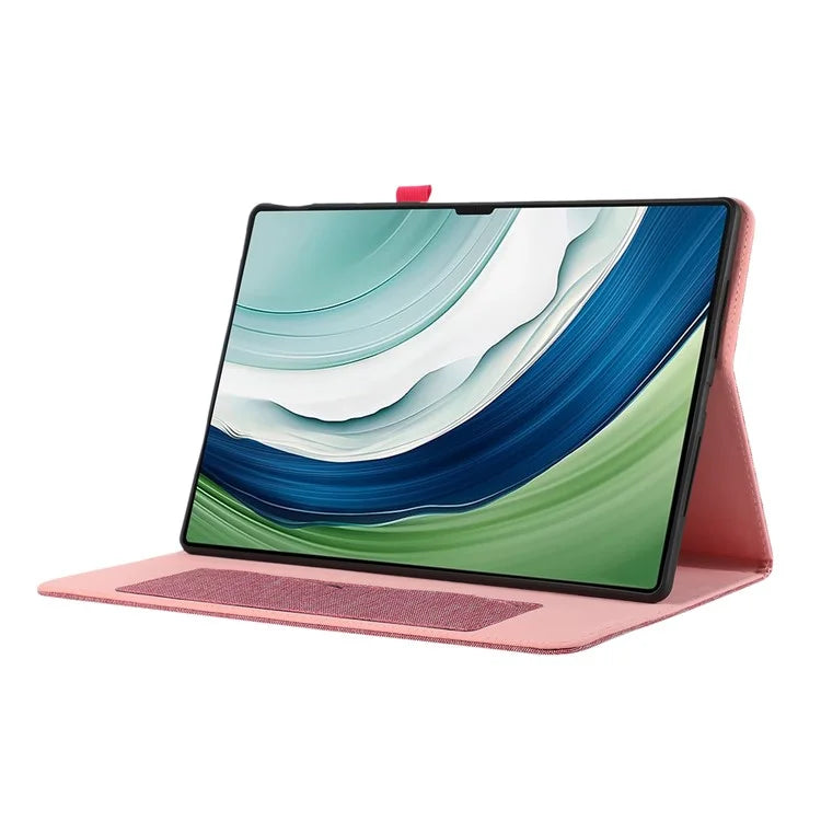 For Huawei MatePad Pro 12.2 (2024) Leather Case Card Holder Cloth Texture Tablet Stand Cover