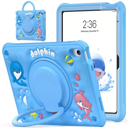 For iPad 10.9 (2022) Case Cute Dolphin PC+Silicone+TPU Kickstand Tablet Cover