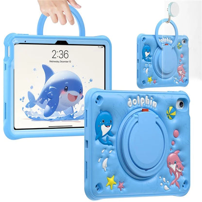 For iPad 10.9 (2022) Case Cute Dolphin PC+Silicone+TPU Kickstand Tablet Cover