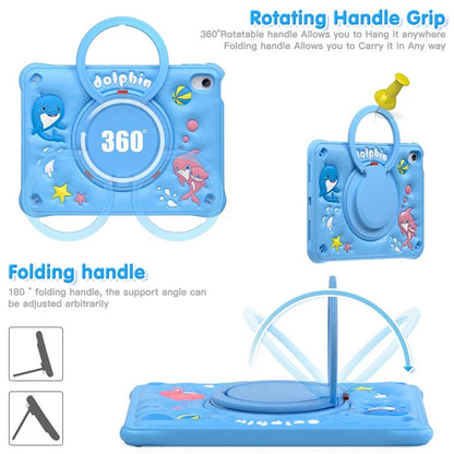 For iPad 10.9 (2022) Case Cute Dolphin PC+Silicone+TPU Kickstand Tablet Cover