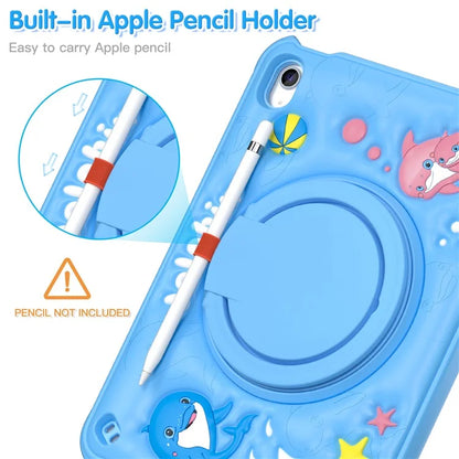 For iPad 10.9 (2022) Case Cute Dolphin PC+Silicone+TPU Kickstand Tablet Cover