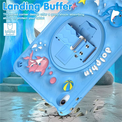 For iPad 10.9 (2022) Case Cute Dolphin Kickstand PC+Silicone+TPU Tablet Cover