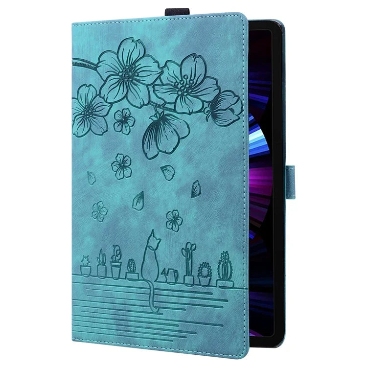 For Xiaomi Redmi Pad Pro Case Card Slots Leather Tablet Stand Folio Cover Flower Cat