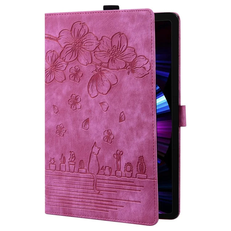 For Xiaomi Redmi Pad Pro Case Card Slots Leather Tablet Stand Folio Cover Flower Cat
