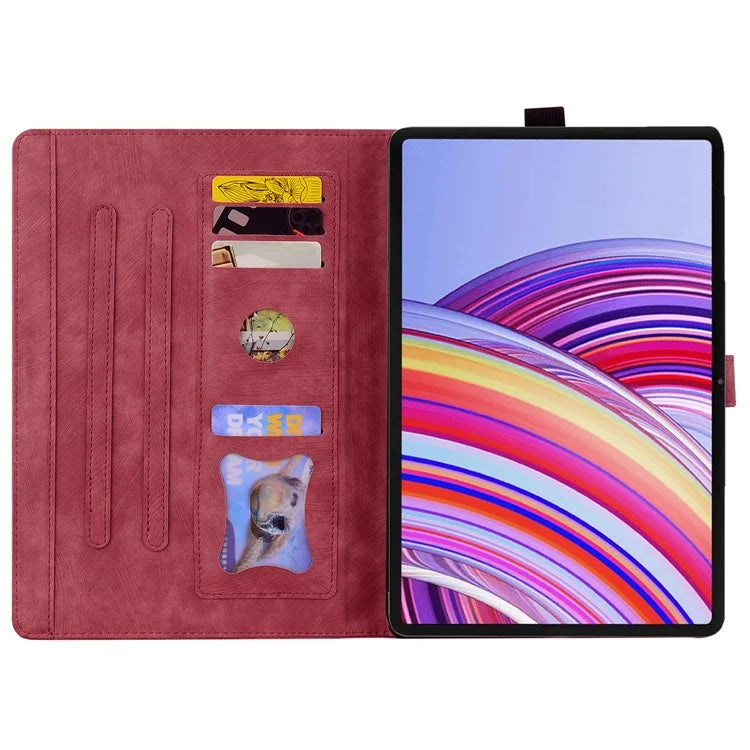 For Xiaomi Redmi Pad Pro Case Card Slots Leather Tablet Stand Folio Cover Flower Cat