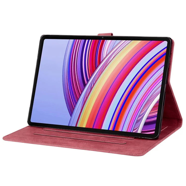For Xiaomi Redmi Pad Pro Case Card Slots Leather Tablet Stand Folio Cover Flower Cat