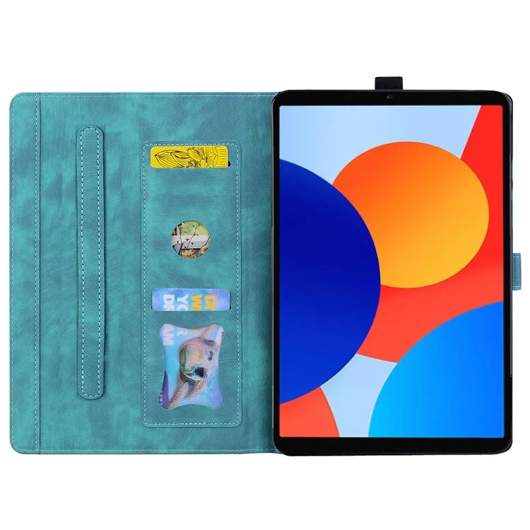 For Xiaomi Redmi Pad SE 4G 8.7 inch Case Card Slots Leather Tablet Stand Folio Cover Flower Cat