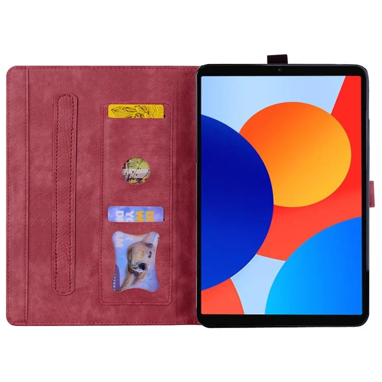 For Xiaomi Redmi Pad SE 4G 8.7 inch Case Card Slots Leather Tablet Stand Folio Cover Flower Cat