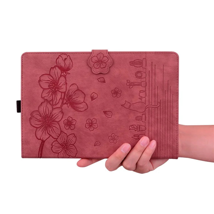 For Xiaomi Redmi Pad SE 4G 8.7 inch Case Card Slots Leather Tablet Stand Folio Cover Flower Cat