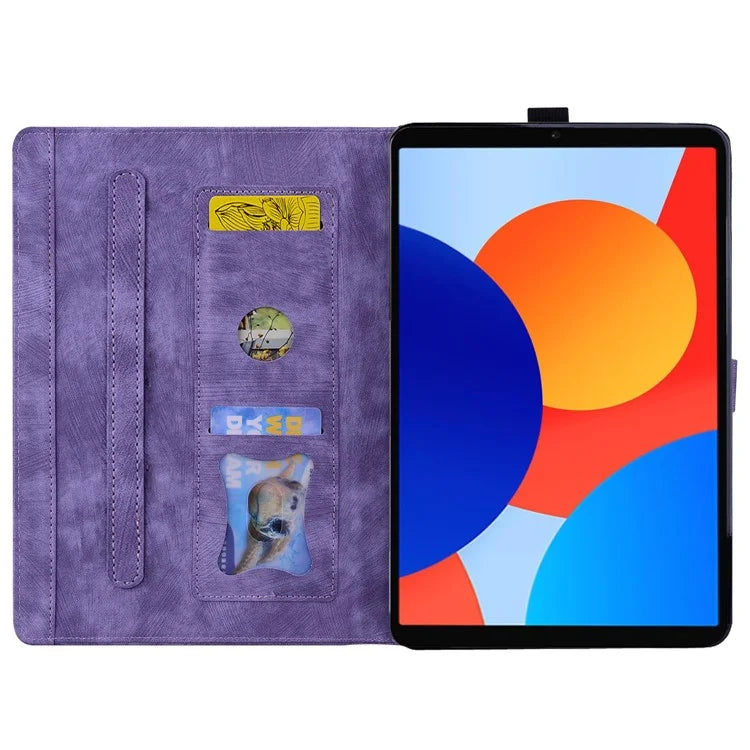 For Xiaomi Redmi Pad SE 4G 8.7 inch Case Card Slots Leather Tablet Stand Folio Cover Flower Cat