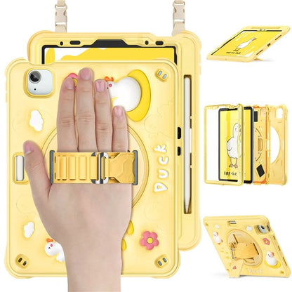 For iPad Air 11 (2024) / Air (2022) / (2020) / iPad Pro 11 (2022) / (2021) / (2020) / (2018) Case with Shoulder Strap Kickstand PC+Silicone+TPU Cover