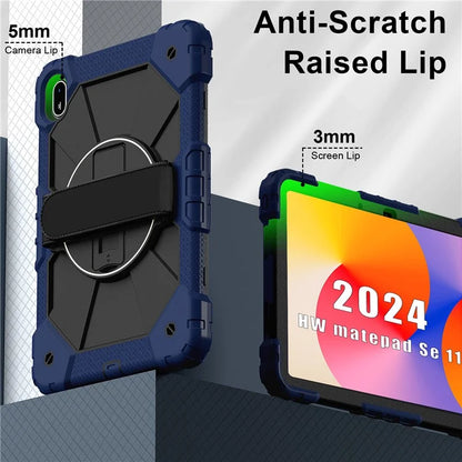 For Huawei MatePad SE 11 Case Kickstand Silicone+PC Tablet Cover with Shoulder Strap