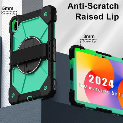For Huawei MatePad SE 11 Case Kickstand Silicone+PC Tablet Cover with Shoulder Strap