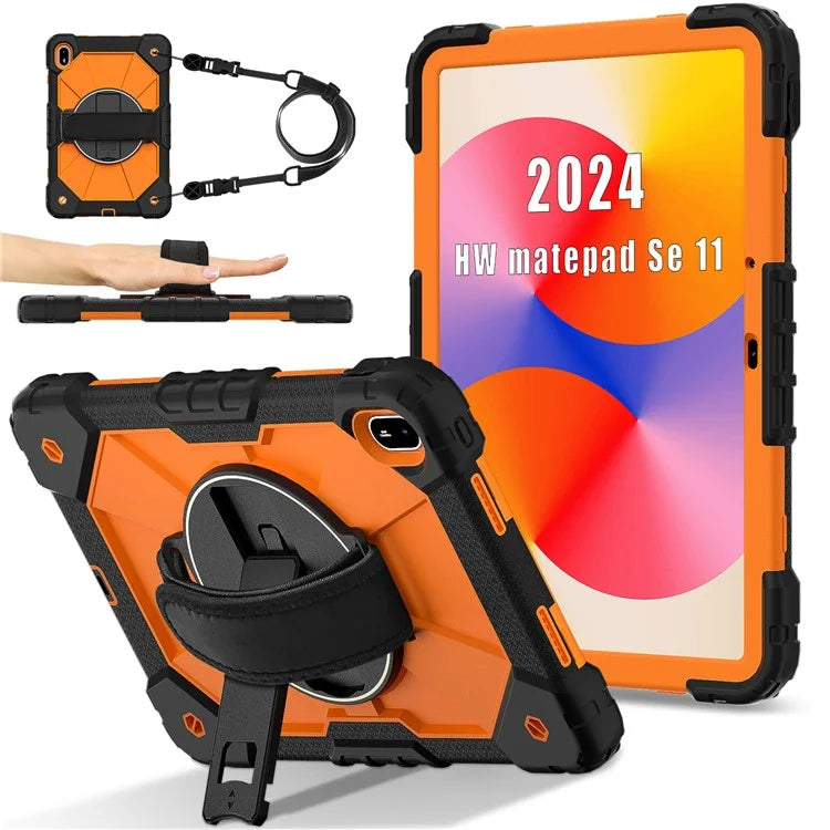 For Huawei MatePad SE 11 Case Kickstand Silicone+PC Tablet Cover with Shoulder Strap