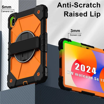 For Huawei MatePad SE 11 Case Kickstand Silicone+PC Tablet Cover with Shoulder Strap