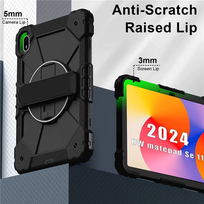 For Huawei MatePad SE 11 Case Kickstand Silicone+PC Tablet Cover with Shoulder Strap