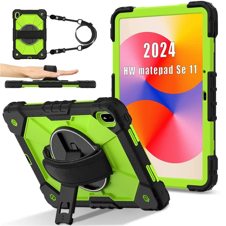 For Huawei MatePad SE 11 Case Kickstand Silicone+PC Tablet Cover with Shoulder Strap