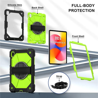 For Huawei MatePad SE 11 Case Kickstand Silicone+PC Tablet Cover with Shoulder Strap