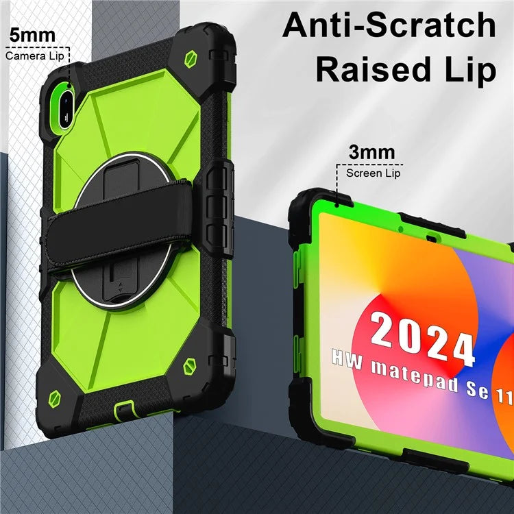 For Huawei MatePad SE 11 Case Kickstand Silicone+PC Tablet Cover with Shoulder Strap