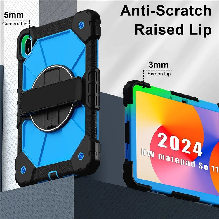 For Huawei MatePad SE 11 Case Kickstand Silicone+PC Tablet Cover with Shoulder Strap