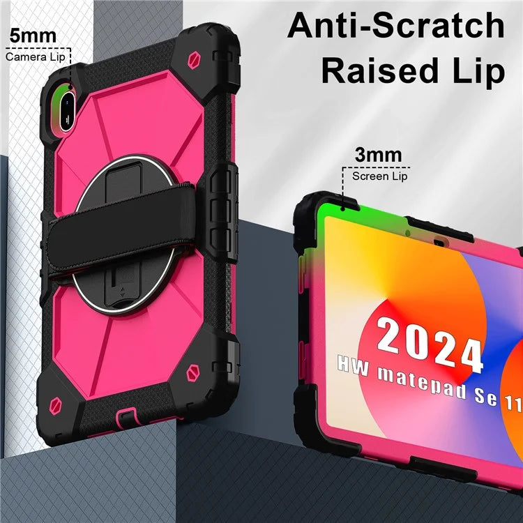 For Huawei MatePad SE 11 Case Kickstand Silicone+PC Tablet Cover with Shoulder Strap