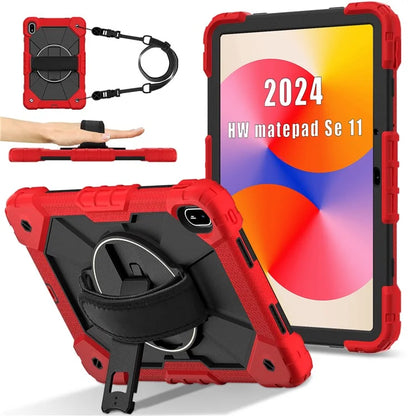 For Huawei MatePad SE 11 Case Kickstand Silicone+PC Tablet Cover with Shoulder Strap