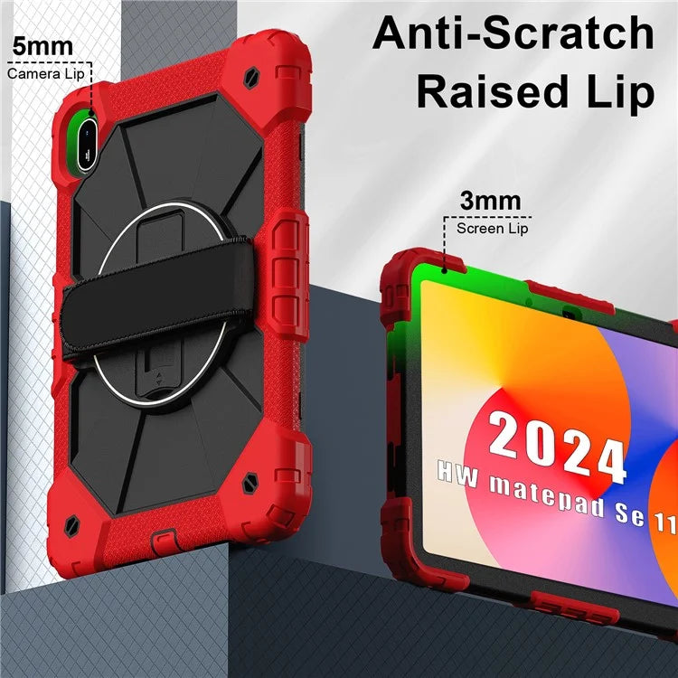 For Huawei MatePad SE 11 Case Kickstand Silicone+PC Tablet Cover with Shoulder Strap