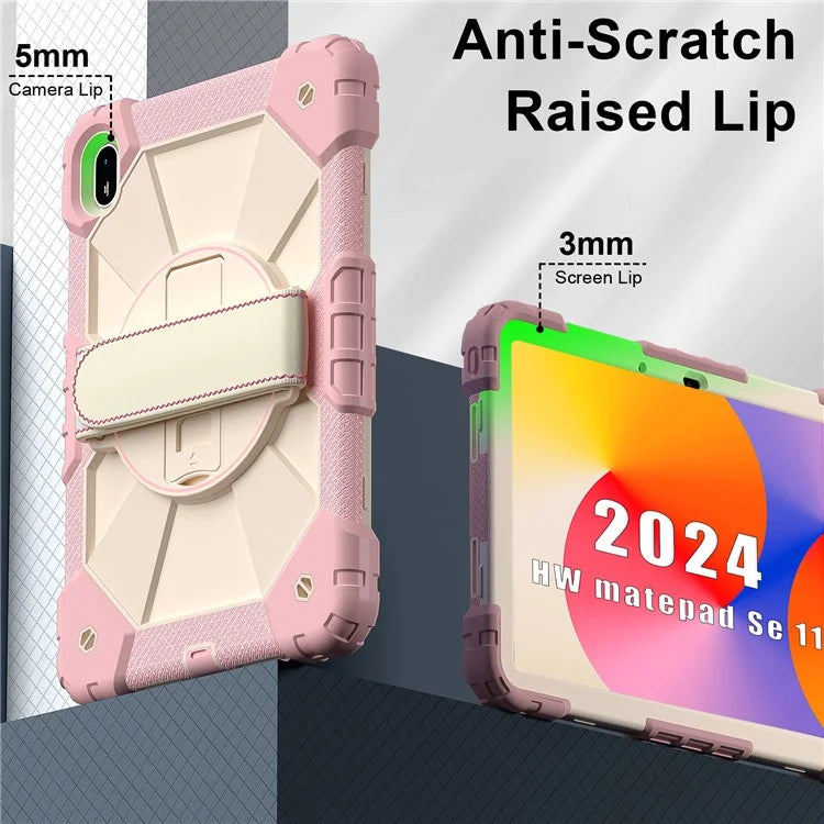 For Huawei MatePad SE 11 Case Kickstand Silicone+PC Tablet Cover with Shoulder Strap