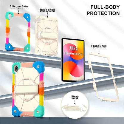 For Huawei MatePad SE 11 Case Kickstand Silicone+PC Tablet Cover with Shoulder Strap