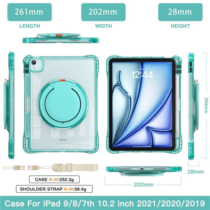 For iPad Air 11 (2024) / Air (2022) / (2020) / iPad Pro 11 (2022) / (2021) / (2020) / (2018) Case with Shoulder Strap Kickstand PC+TPU+Acrylic Cover