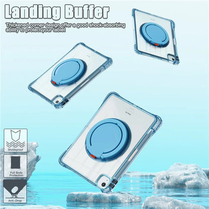 For iPad Air 11 (2024) / Air (2022) / (2020) / iPad Pro 11 (2022) / (2021) / (2020) / (2018) Case with Shoulder Strap Kickstand PC+TPU+Acrylic Cover