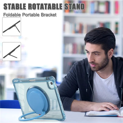 For iPad Air 11 (2024) / Air (2022) / (2020) / iPad Pro 11 (2022) / (2021) / (2020) / (2018) Case with Shoulder Strap Kickstand PC+TPU+Acrylic Cover