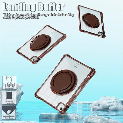 For iPad Air 11 (2024) / Air (2022) / (2020) / iPad Pro 11 (2022) / (2021) / (2020) / (2018) Case with Shoulder Strap Kickstand PC+TPU+Acrylic Cover