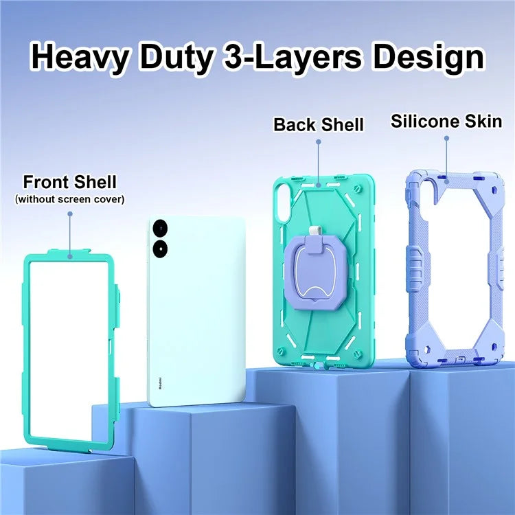 For Xiaomi Redmi Pad Pro 5G / Pad Pro / Poco Pad 4G Kickstand Case Silicone+PC Tablet Cover