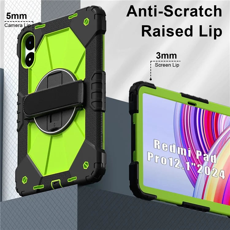For Xiaomi Redmi Pad Pro 5G / Pad Pro / Poco Pad 4G Case Kickstand Silicone+PC Tablet Cover with Shoulder Strap