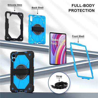 For Xiaomi Redmi Pad Pro 5G / Pad Pro / Poco Pad 4G Case Kickstand Silicone+PC Tablet Cover with Shoulder Strap