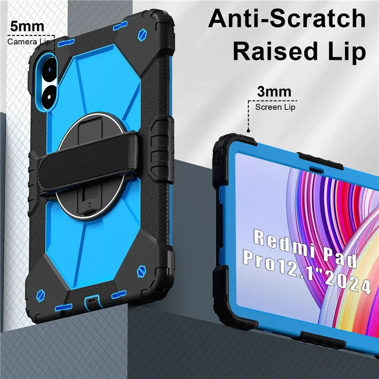 For Xiaomi Redmi Pad Pro 5G / Pad Pro / Poco Pad 4G Case Kickstand Silicone+PC Tablet Cover with Shoulder Strap