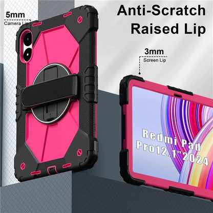 For Xiaomi Redmi Pad Pro 5G / Pad Pro / Poco Pad 4G Case Kickstand Silicone+PC Tablet Cover with Shoulder Strap