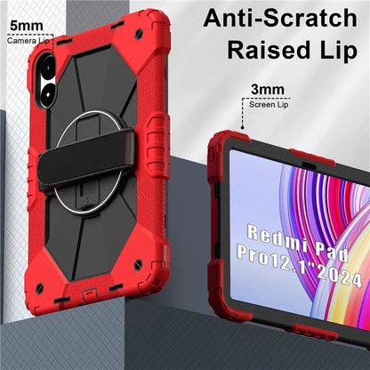 For Xiaomi Redmi Pad Pro 5G / Pad Pro / Poco Pad 4G Case Kickstand Silicone+PC Tablet Cover with Shoulder Strap