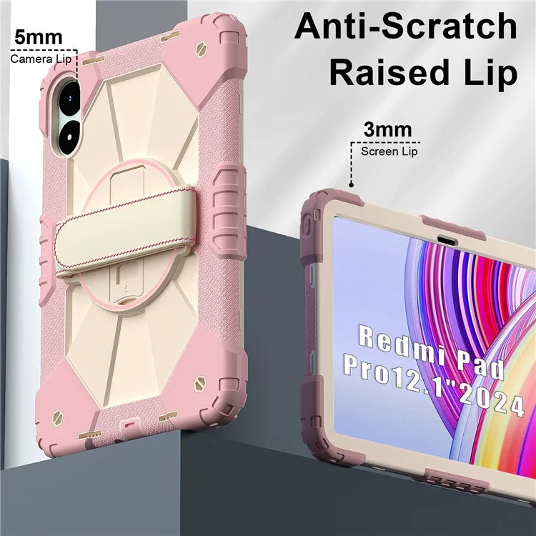 For Xiaomi Redmi Pad Pro 5G / Pad Pro / Poco Pad 4G Case Kickstand Silicone+PC Tablet Cover with Shoulder Strap